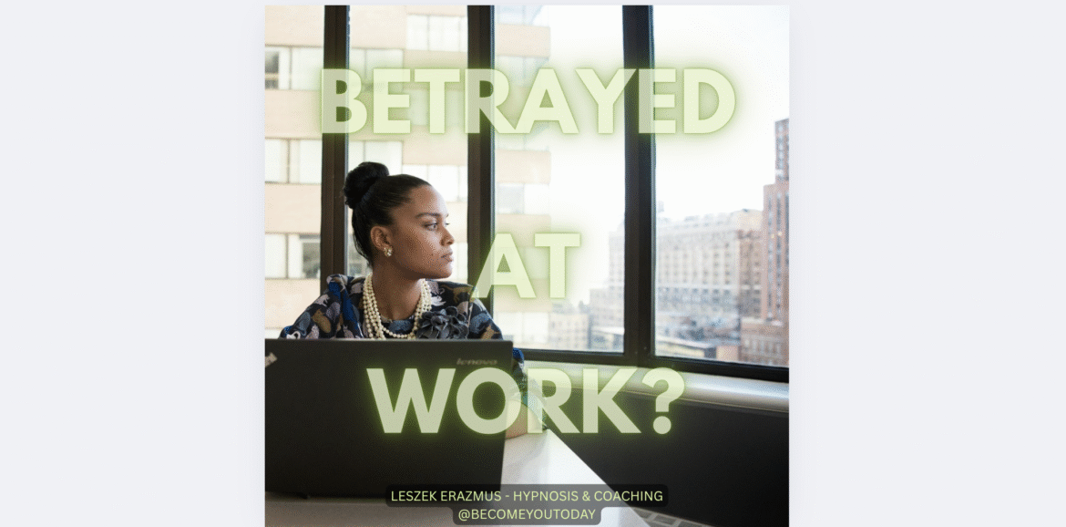 A woman experiencing betrayal and sabotage at work